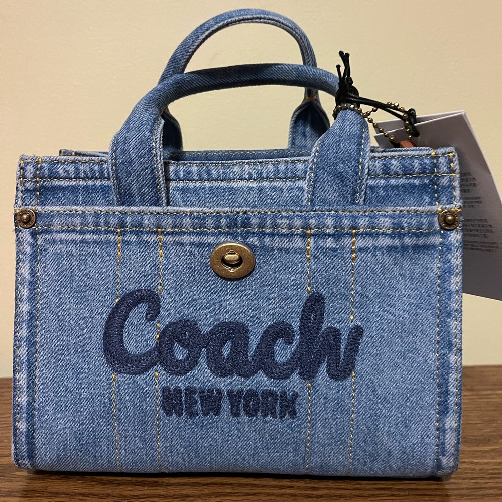 Coach Mini Denim Cargo Tote 20 - Picture 4 of 7